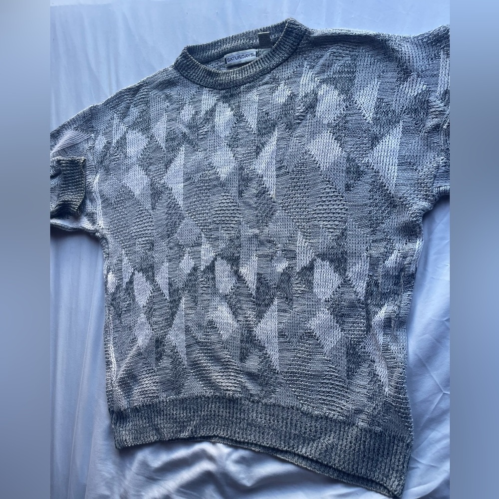 Saturdays New York City Geometric Gray Sweater - Large